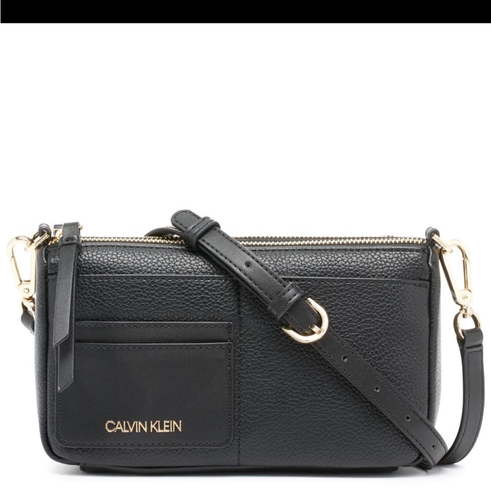 Calvin Klein Pebbled Crossbody Bag Gold Hardware Adjustable Strap
